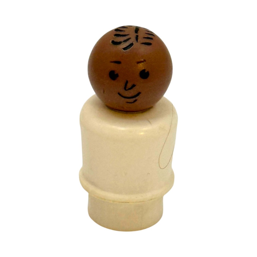Vintage Fisher-Price Little People Dentist Doctor Figure White Brown Man Vintage